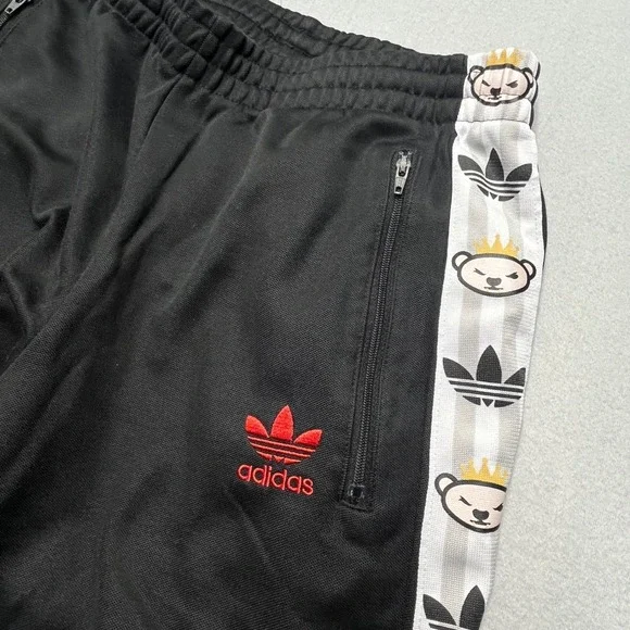 Adidas Originals Nigo Bear Track Pants Mens Small Black Red Trefoil AB1555 07/15 - Picture 1 of 11